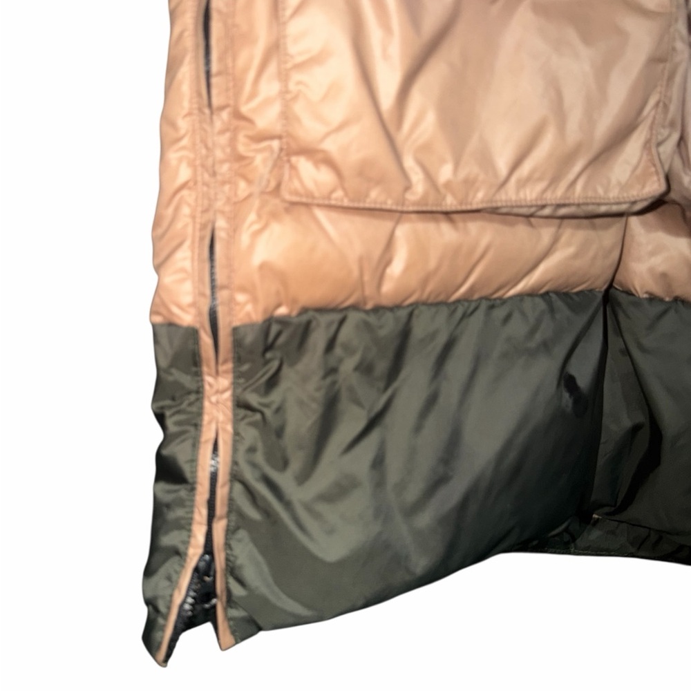 AI Riders on the Storm Tan and Green Puffer Jacket - Picture 4 of 7